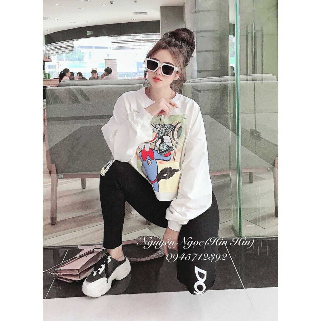 Set crop thể thao Donald Duck (Kèm ảnh thật)