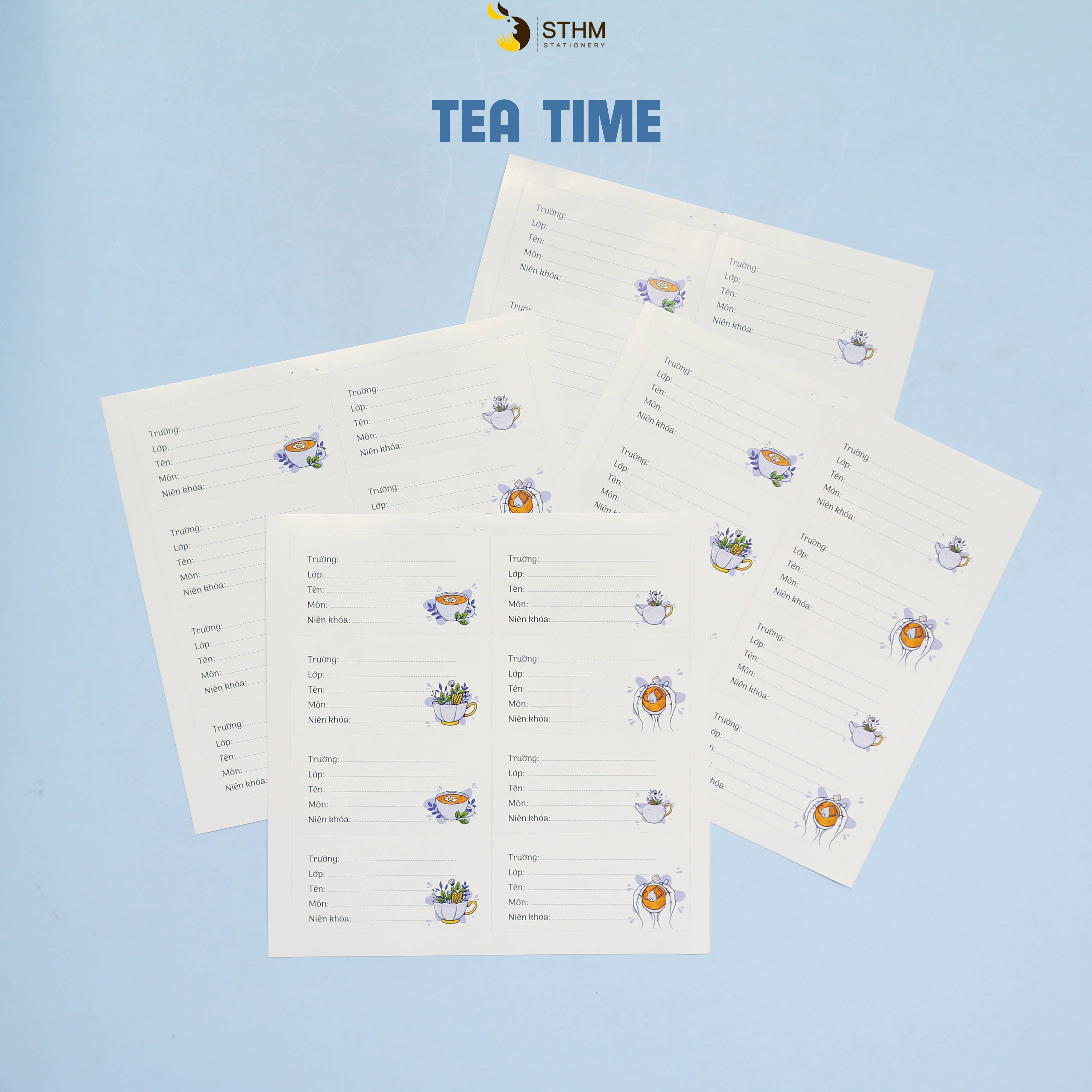 STHM stationery - Set 32 nhãn vở basic - 7.2x3.6cm