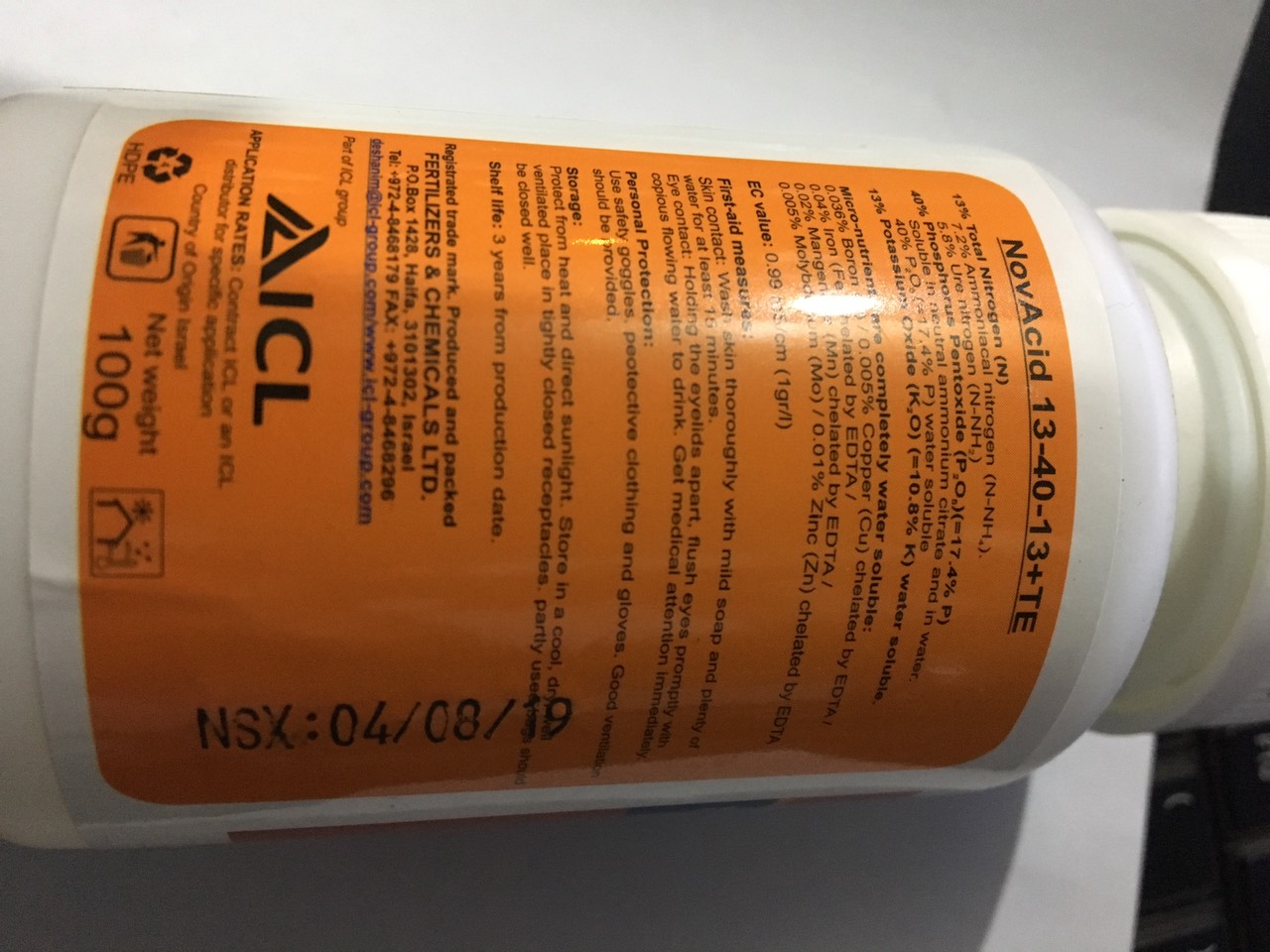 Phân bón NPK 13-40-13 TE Isarel lọ 100gr