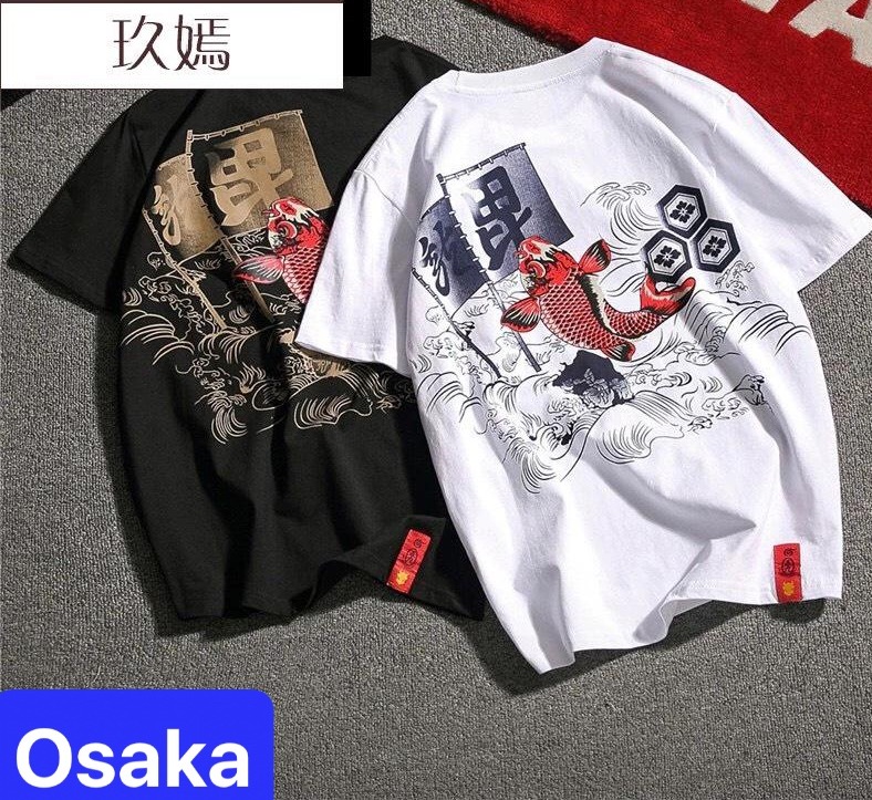 ÁO THUN NAM NỮ CÁ CHÉP ĐỎ PHOM FORM RỘNG TAY LỠ NHẬT BẢN VIP HOT TREND MẠNH MẼ SÀNH ĐIỆU VẢI DÀY MIN - OSAKA FASHION