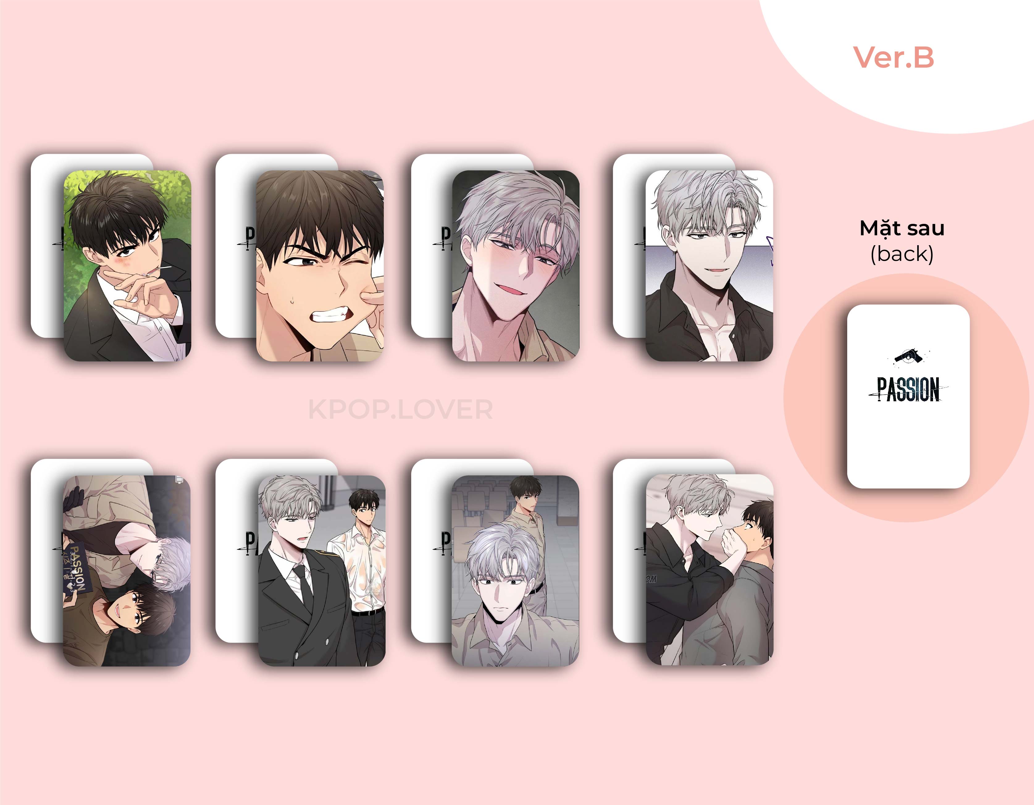 Set 8 card bo góc passion