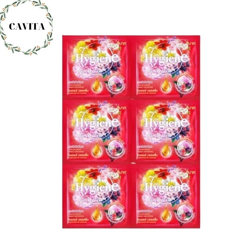 [FREESHIP] Combo 12 gói Nước Xả Hygiene Đậm Đặc Thái Lan CAVITA lưu hương lâu giúp mềm vải an toàn không gây kích ứng (Màu Đỏ)