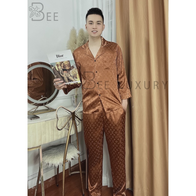 Đồ ngủ nam Pijama lụa gấm cao cấp mát mịn