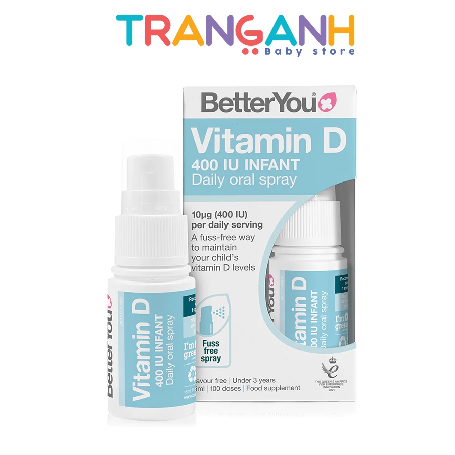 Vitamin D dạng xịt Better You Dlux Vitamin D3 cho bé
