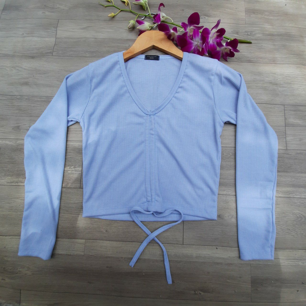 ÁO CROPTOP RÚT DÂY TAY DÀI a2