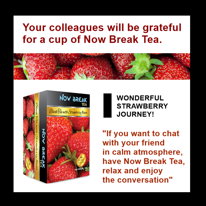 Trà Dâu Tây Now Break Tea, 20 túi trà
