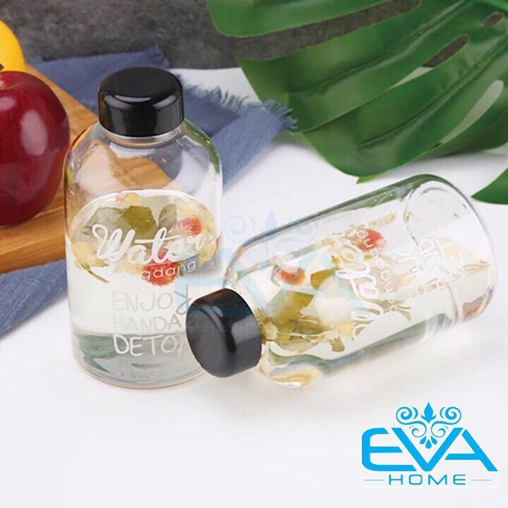 [HCM]Bình Đựng Nước Thuỷ Tinh Detox 600 Ml