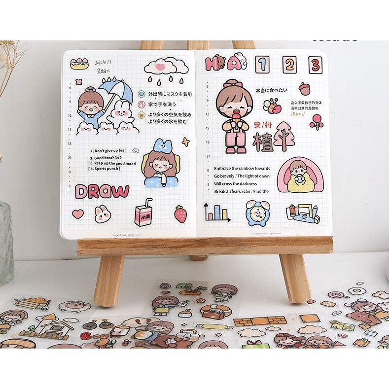 1 MIẾNG STICKER TEA TIME - OCTOBE - Happy day