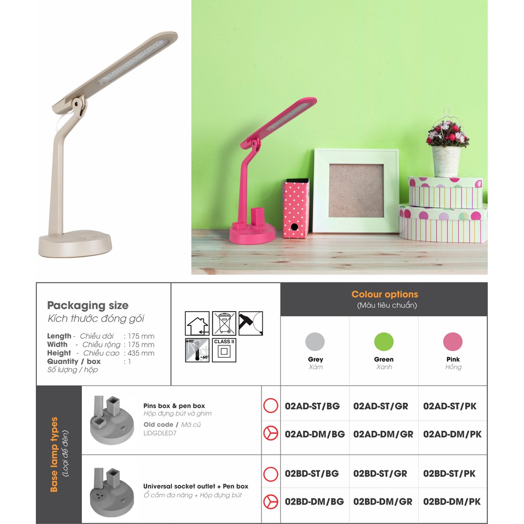ĐÈN BÀN LED DỌC LIOA KIỂU MỚI 02