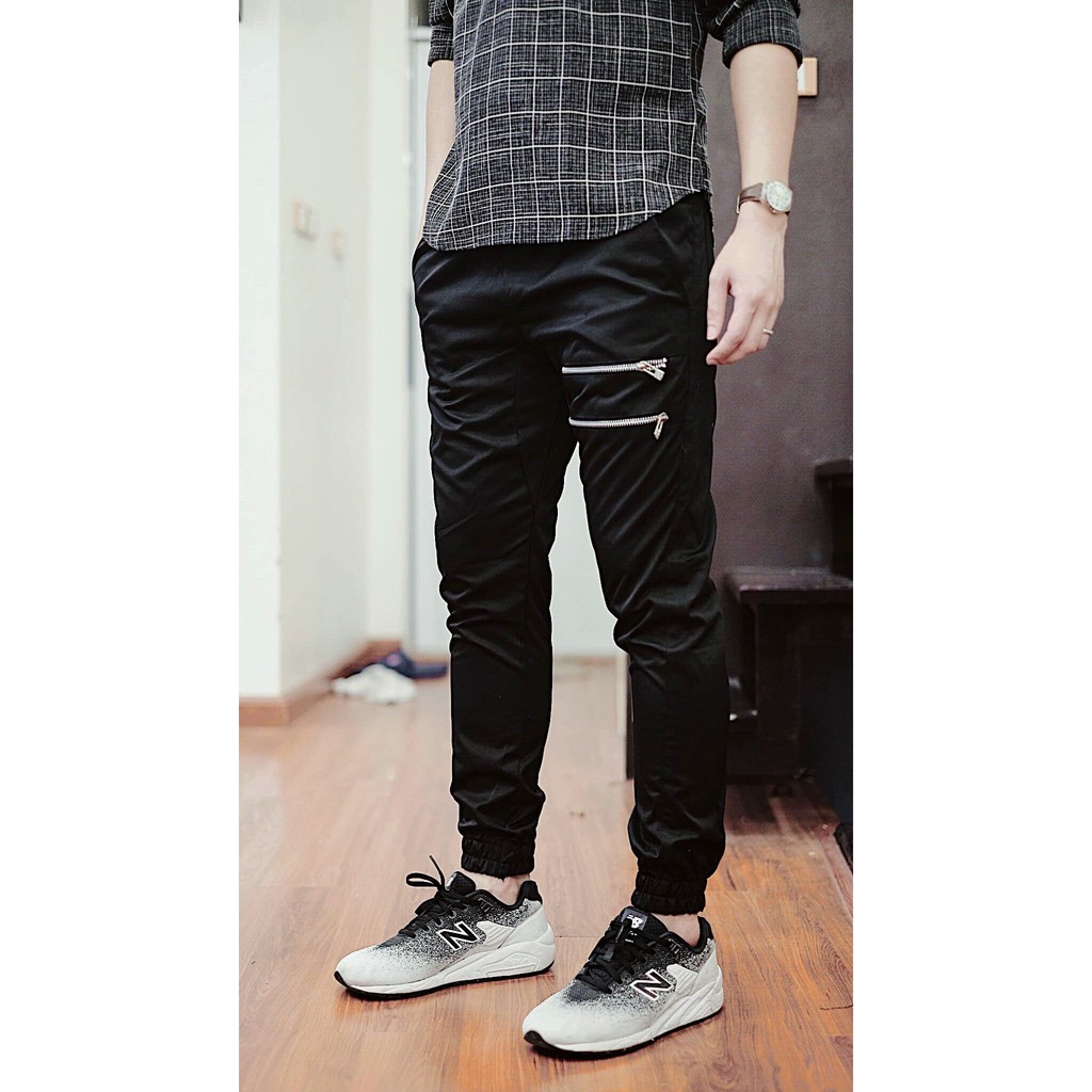 [3-5/8 Hoàn Tiền 25%][HCM]QUẦN JOGGER KAKI CO GIẢN KHÓA ZIP CÁ TÍNH
