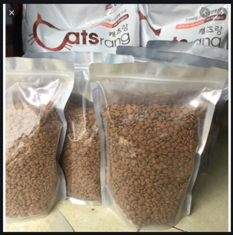 [HCM]Thức ăn Hạt cho Mèo mọi lứa tuổi. Catsrang 1kg bao chiết zip bạc. Sản phẩm Korea.