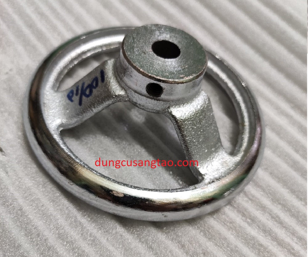 Tay quay tròn D120mm bằng gang mạ niken lỗ 10mm lỗ 12mm lỗ 14mm lỗ 16mm