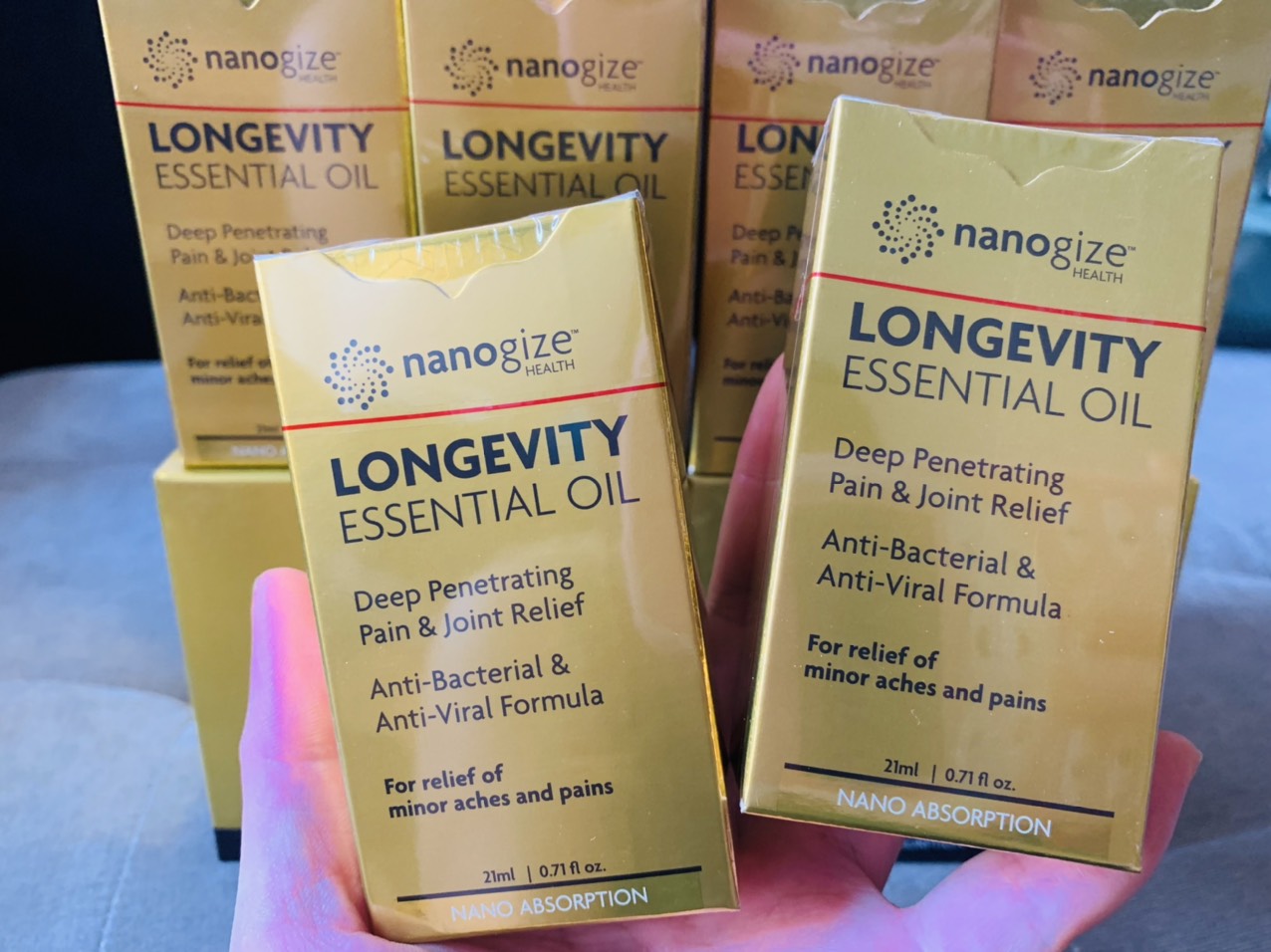 Dầu vàng nanogize longevity essential oil 21ml – usa