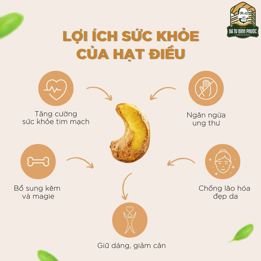 Hạt điều bóc vỏ Bà Tư hộp vuông 400 g