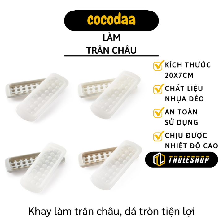 Khay đá bi tròn - Khay làm đá, rau câu, trân châu hình tròn - Khay làm đá tròn kèm nắp đậy chống ám mùi tủ lạnh