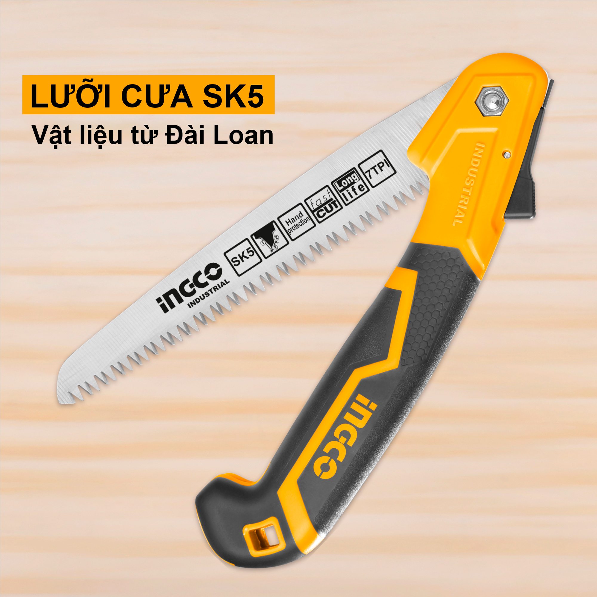 Cưa tay dạng xếp INGCO HFSW1808