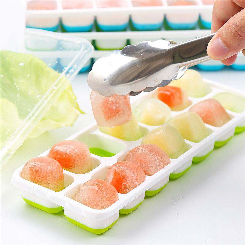 Khay làm đá silicon 14 ô có nắp đậy
