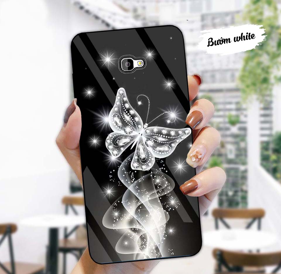 Ốp lưng samsung j7+, j7 prime, j7 pro lưng kính cường lực sang trọng, sáng bóng