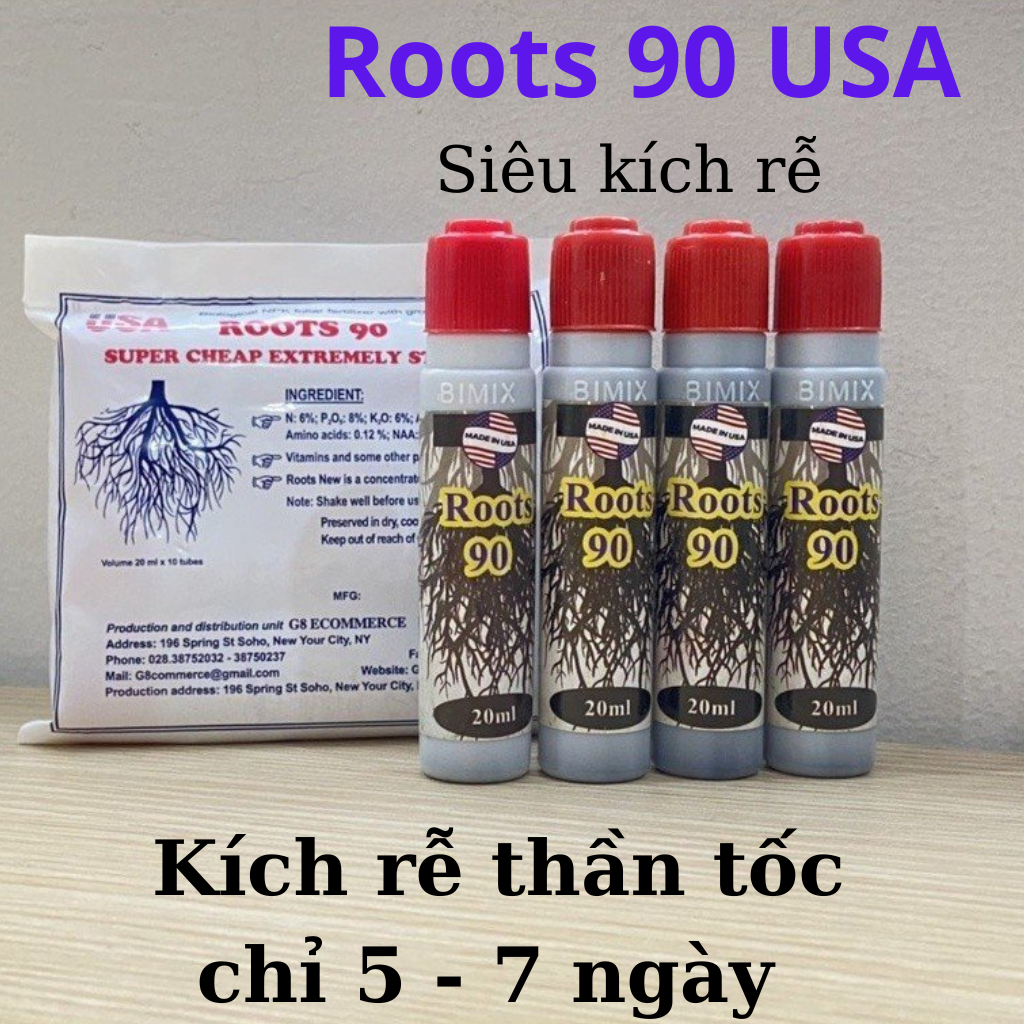 Combo 1 vỉ (5 lọ) Phân bón kích rễ Roots 90 USA 20ml