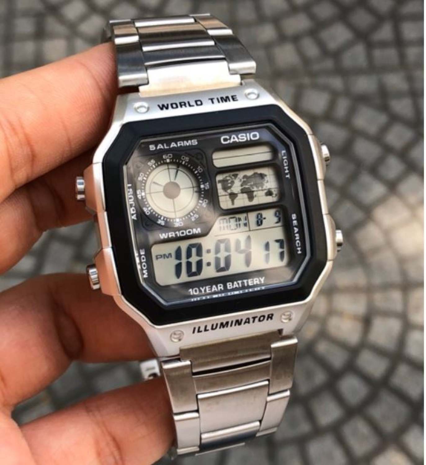 Đồng hồ nam Casio AE1200 worldtime trẻ trυng sang trọng, 3 màu mặt, 2 màu dây đa dạng phong cách- Hatino.store