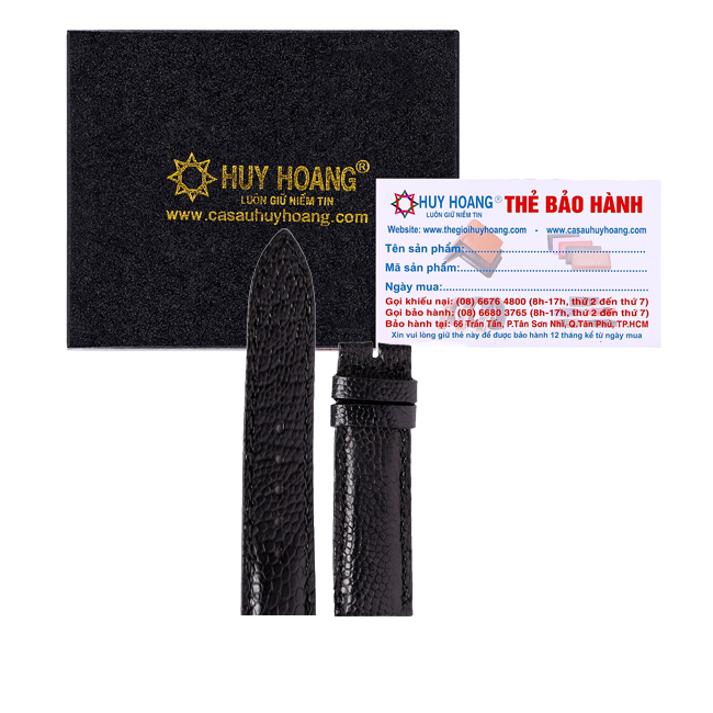Hk8409-watch chain splendid ostrich skin size 22, 24, 26 black