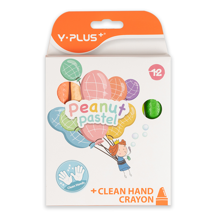 Bút sáp màu peanut 12 màu pastel yplus+ - cr2001