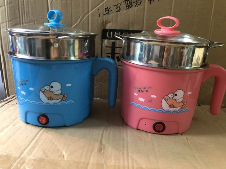 Nồi cơm điện mini, Ca nấu mì, Nồi điện đa năng 2 Nấc Nhiệt 18cm Mẫu Mới 2021 Kèm Giá Hấp.