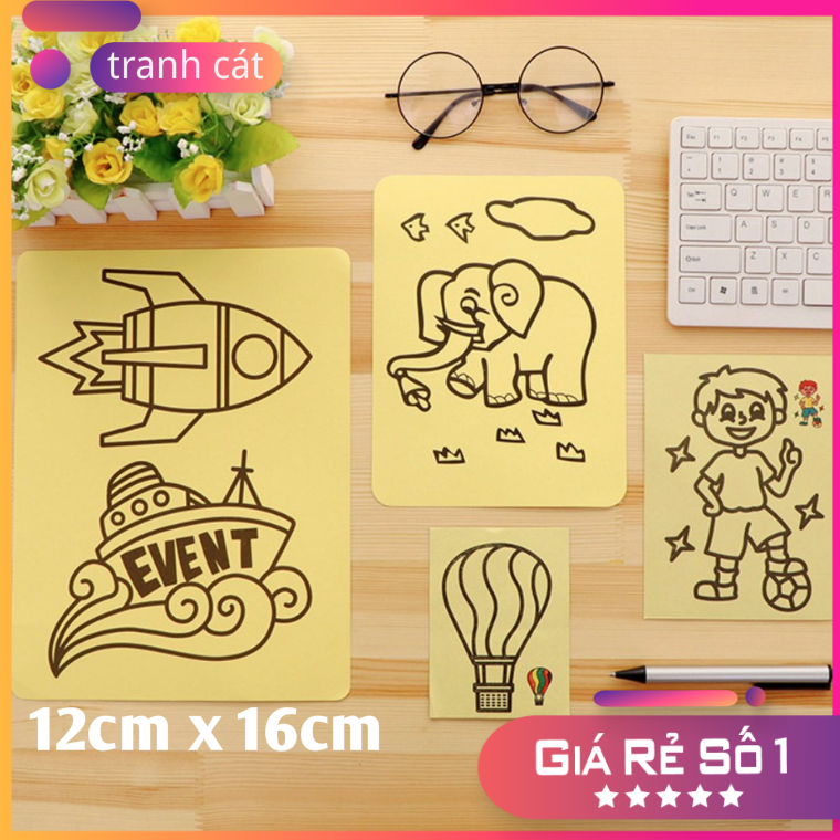 Tranh Cát Tập Tô Màu Cho Bé - Tranh Cát Tô Màu Trẻ Em Thú Vị [GIÁ RẺ]