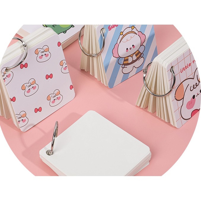 [HCM]Flashcard trắng học từ vựng hình vuông dễ thương