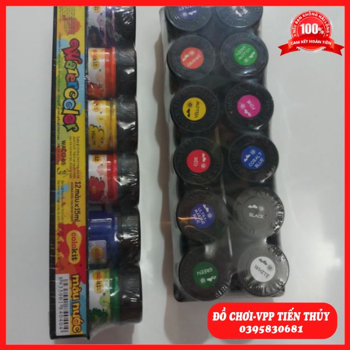 Màu nước lọ 12 màu dùng để vẽ thủ công