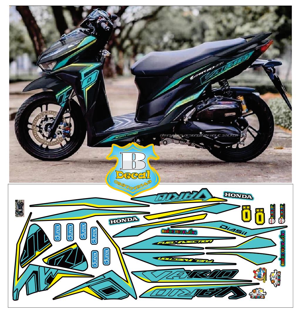 Tem rời vario 150 xanh đen mới