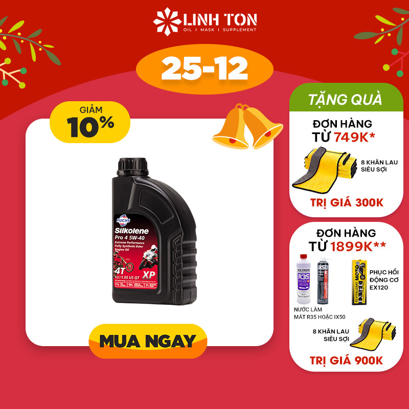 [HCM](Tặng lọc nhớt Suzuki) Combo 1L4 Nhớt tổng hợp cao cấp nhập khẩu Fuchs Silkolene Pro 4 5w40