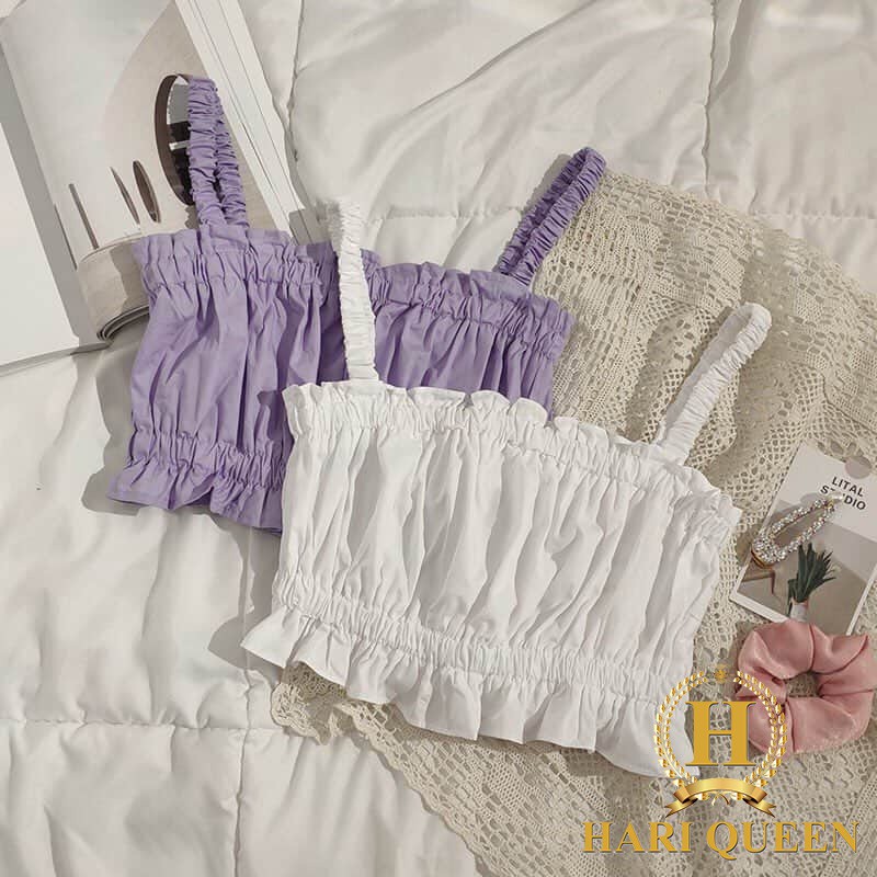 Áo đũi croptop 2 dây chun ngực hsu0720