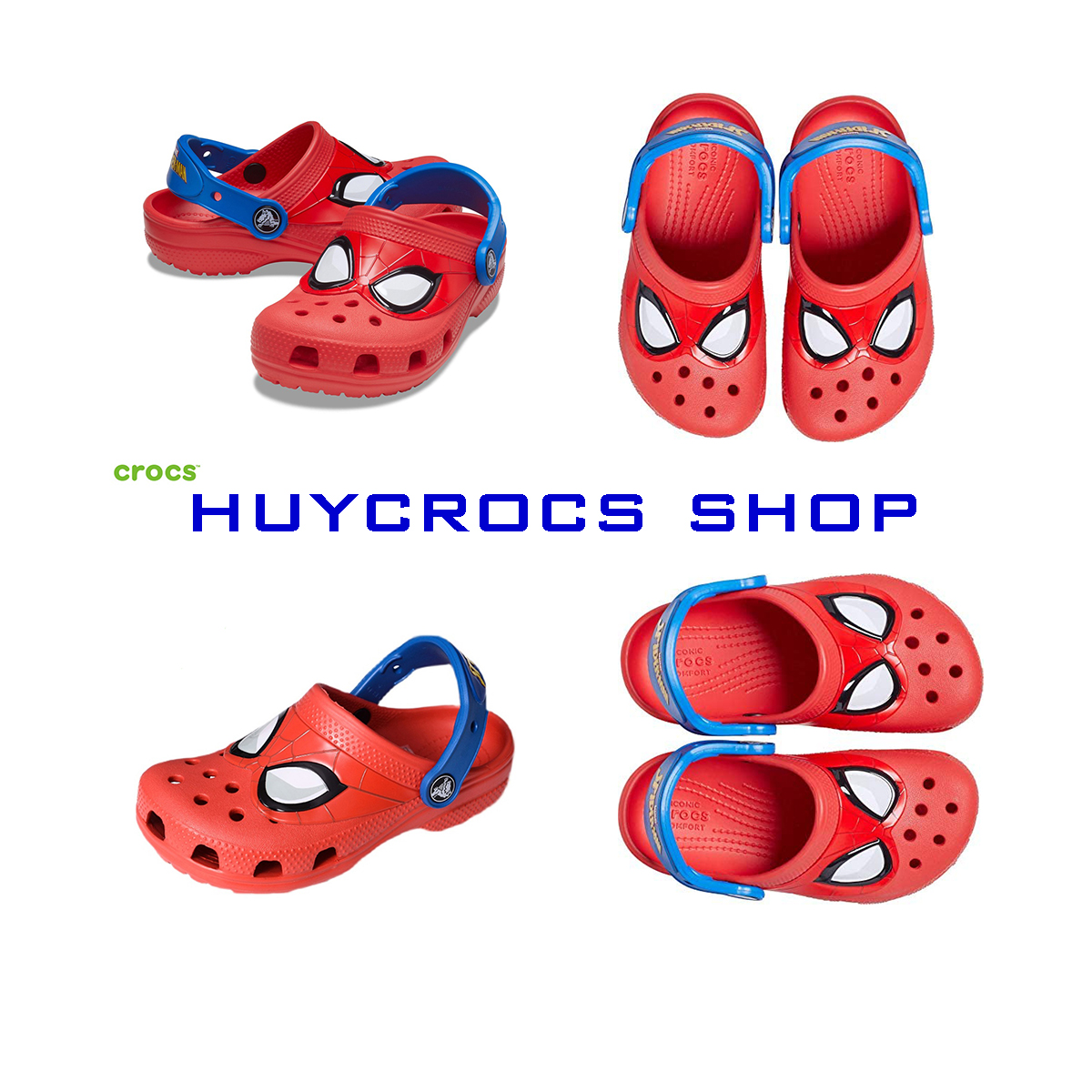 Dép nhựa cho bé trai CROCS sục người nhện spider man dép cho trẻ đúc nguyên  khối siêu bền tặng Jibbits - MixASale