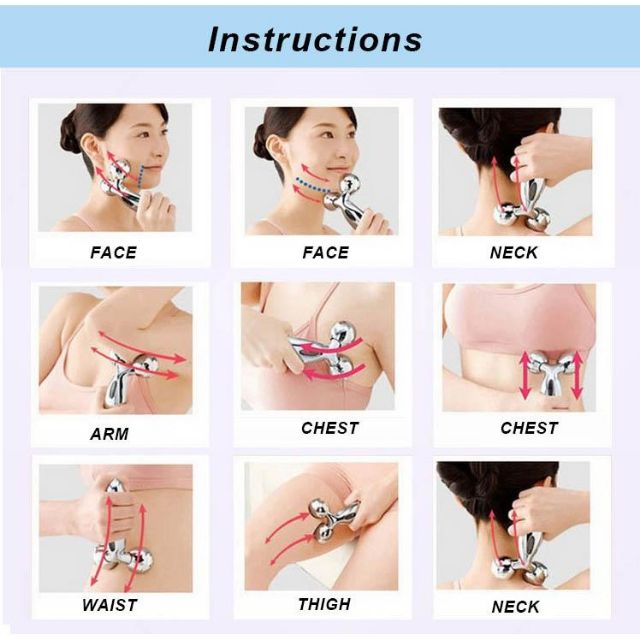 [Loại Lớn] Cây Lăn Massage Mặt Giúp 3D Giúp Nâng Cơ Thon Gọn Mặt