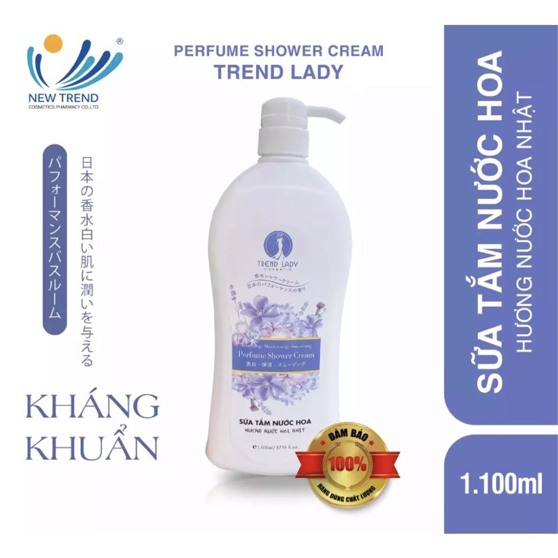 Sữa Tắm Nước Hoa Trend Lady Cosmetic Perfume Shower Cream 1100ml