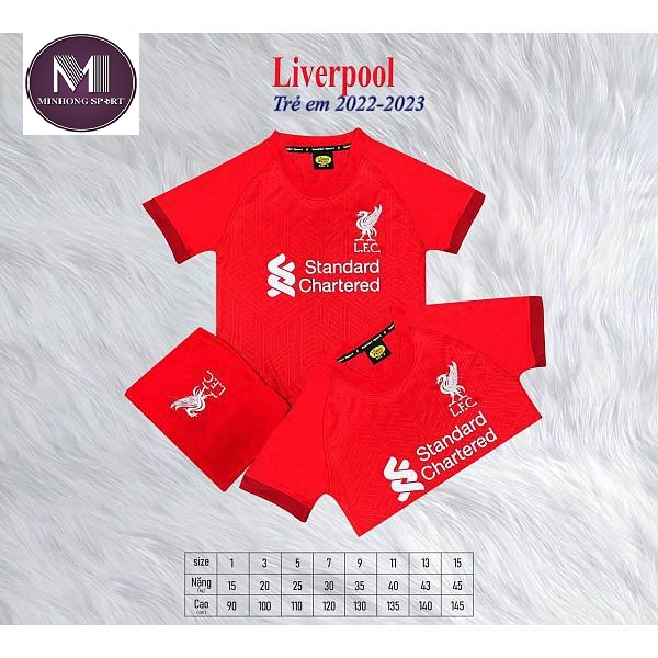 Bộ quần áo bóng.đá trẻ em – clb liverpool
