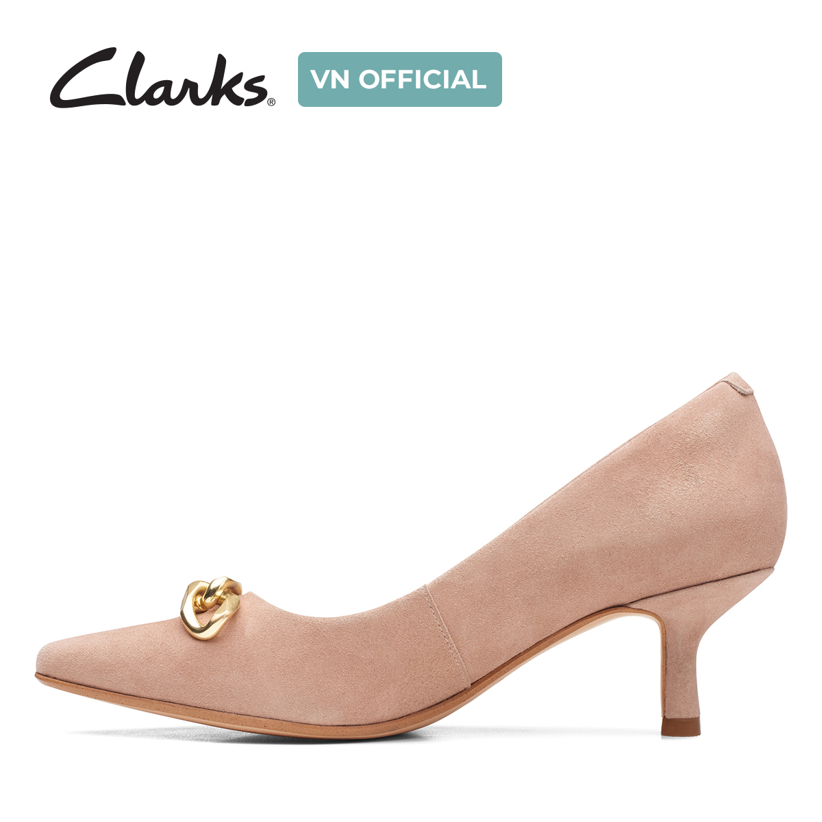 Giày Cao Gót 5.5cm Da Lộn Nữ Clarks - Violet55 Trim