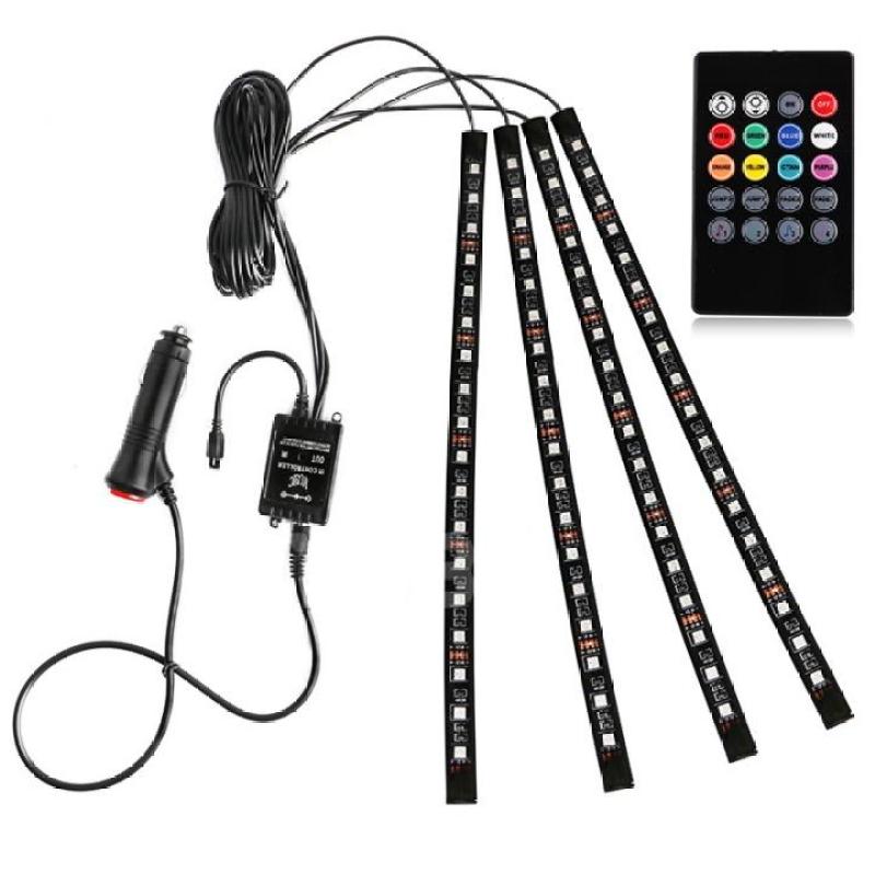 Dải đèn LED trang trí khoang lái ô tô loại 4 dây LED có điều khiển tùy chỉnh full màu