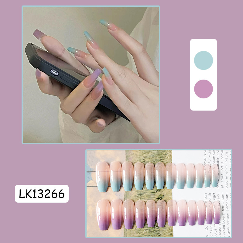 Bộ 24 móng tay giả  dễ tháo lắp phong cách doyin mới có tặng kèm keo nước MO07