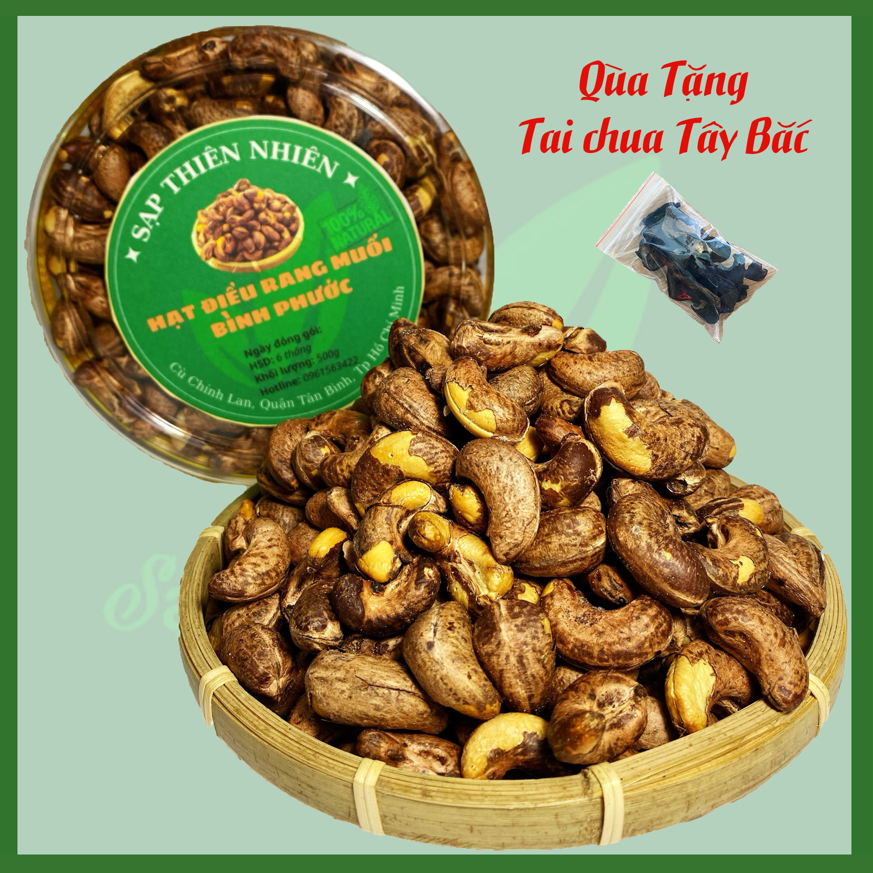 500GRAM HẠT ĐIỀU RANG MUỐI NGUYÊN LỤA (HẠT VỪA)