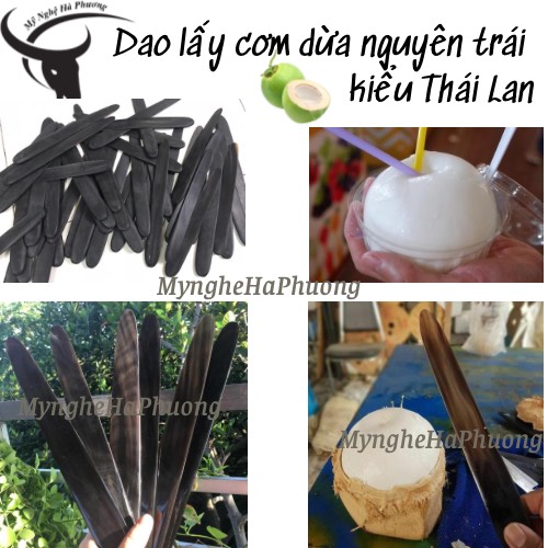 [Loại 1] Dao sừng lấy cơm dừa nguyên trái kiểu Thái Lan