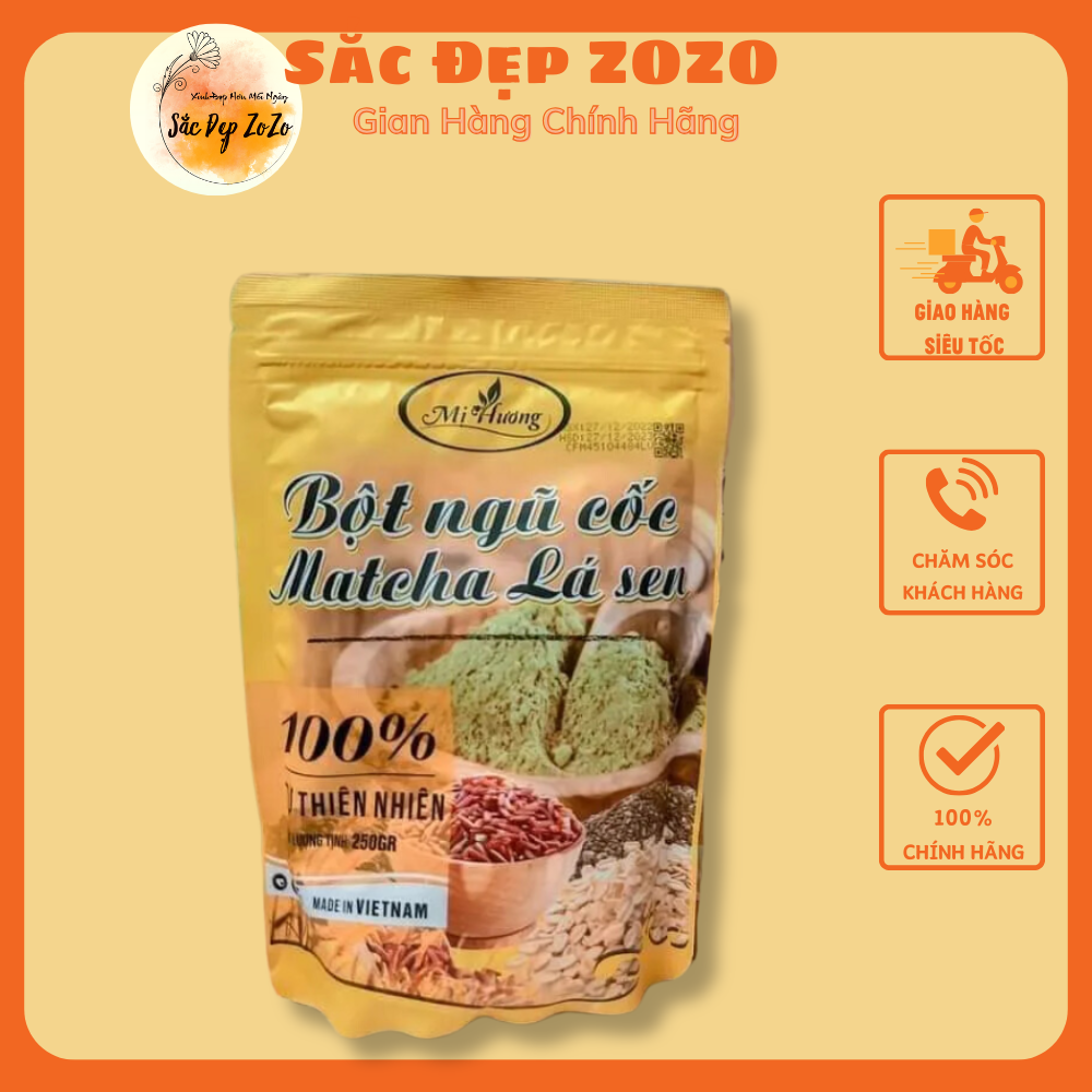 Bột ngũ cốc matcha lá sen-bột tan mở mị hương mẫu mới
