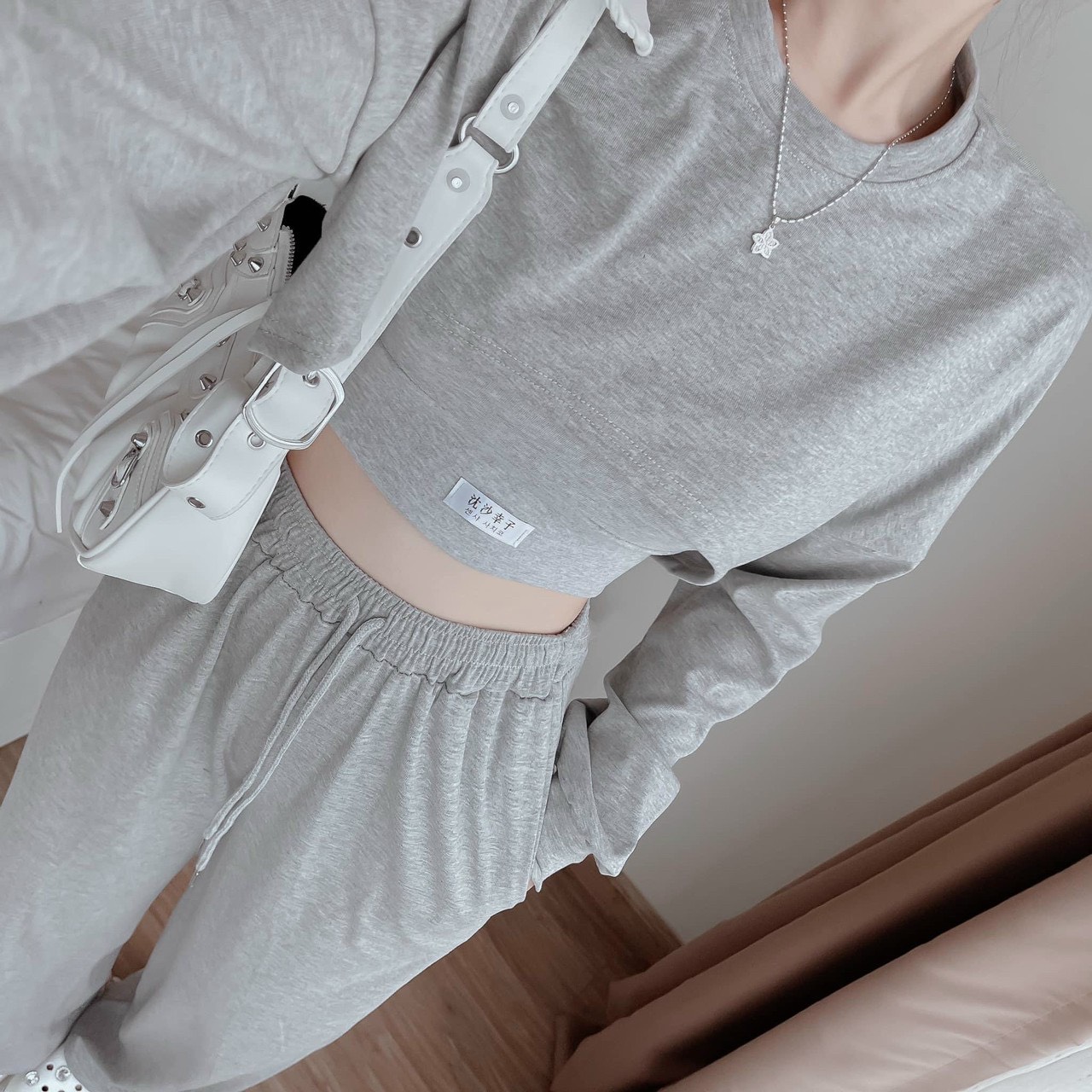 Set bộ thể thao nữ quần dài 3 món set áo tay dài croptop quần suông nhiều màu trẻ trung