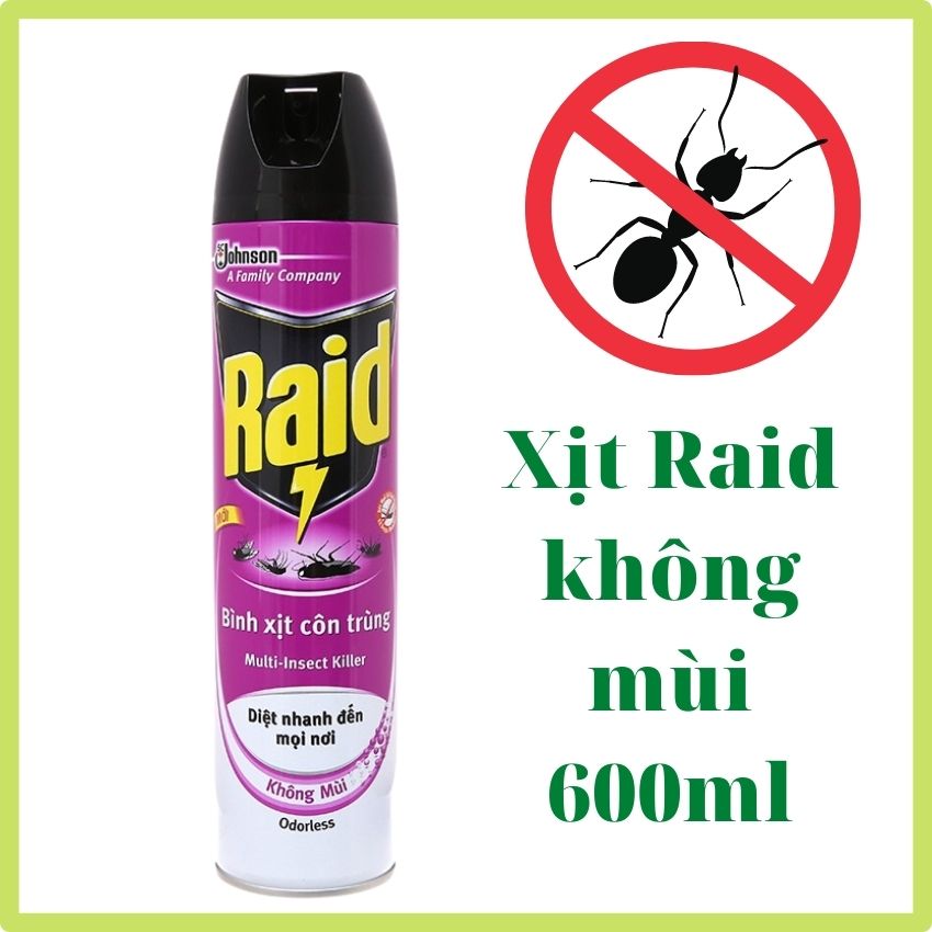 [HCM] Bình xịt côn trùng RAID 600ml MXCTR01,  xịt muỗi, xịt dán