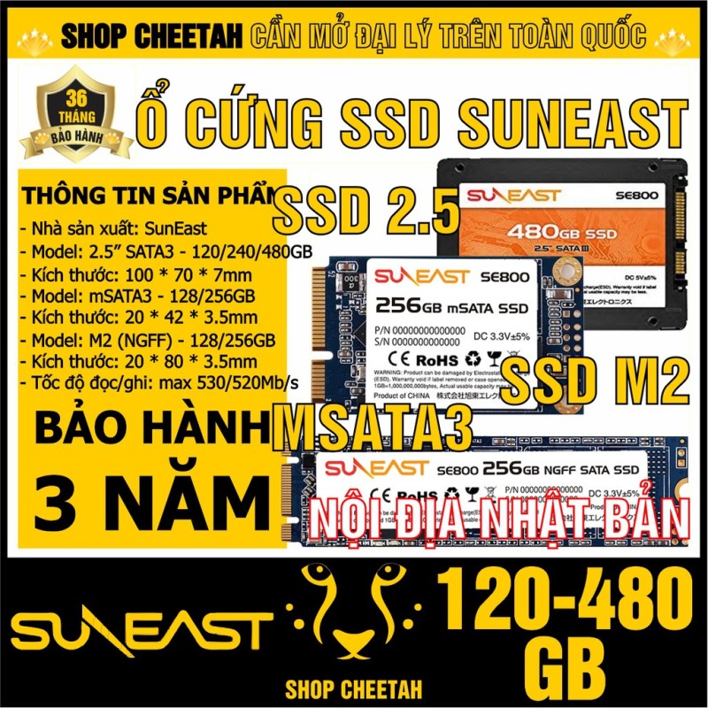 Bảng giá Ổ cứng SSD SunEast 480GB/256GB/240GB/128GB/120GB nội địa Nhật Bản – – bảo hành 3 năm – 2.5” Sata3 /mSata3/M2, đảm bảo cung cấp các sản phẩm đang được săn đón trên thị trường hiện nay Phong Vũ