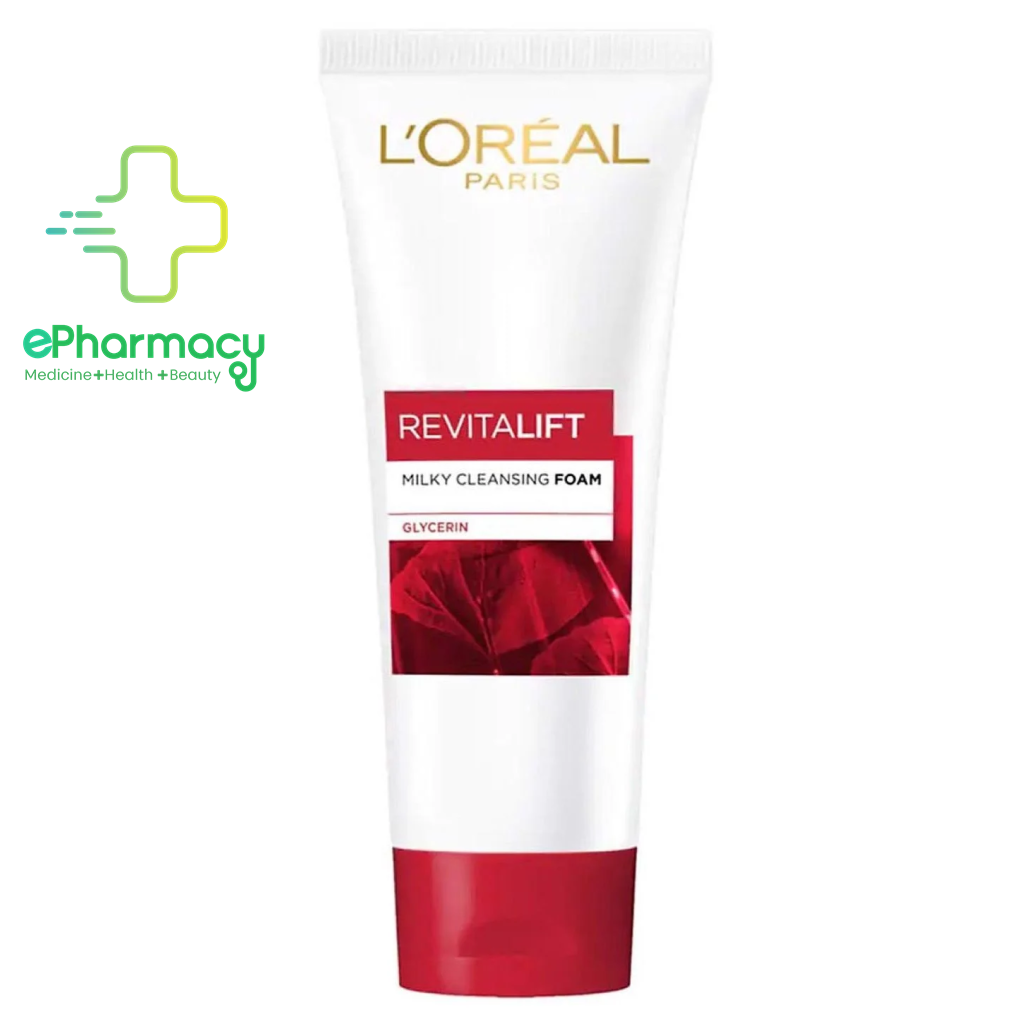 Sữa Rửa Mặt L’Oréal Revitalift Milky Cleansing Foam Loreal làm sạch, săn chắc da và chống lão hóa 100ml
