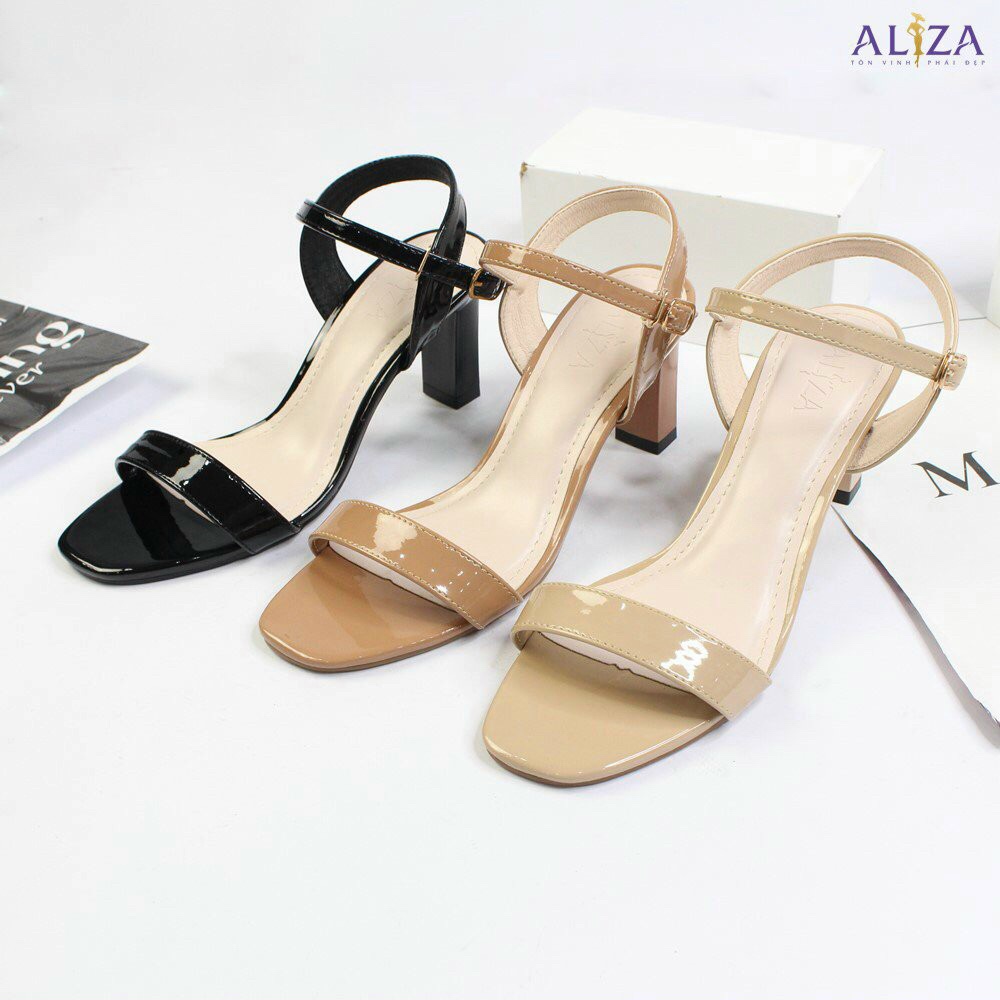 Giày sandal 7 phân gót trụ phối dây mảnh _A10T