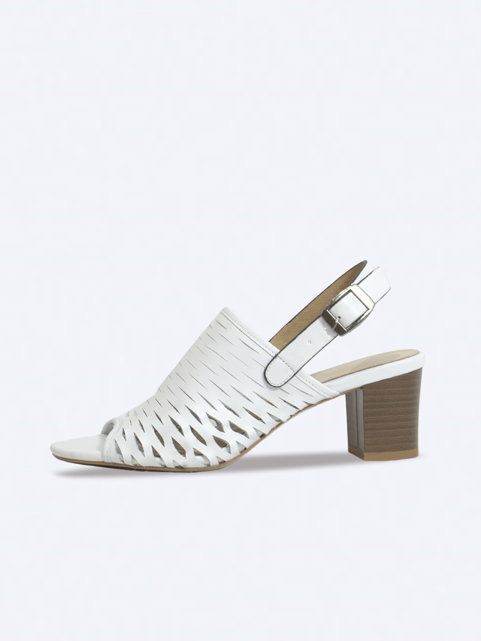 Giày Sandal gót trụ 5cm da thật cắt lazer SE02- SALSA