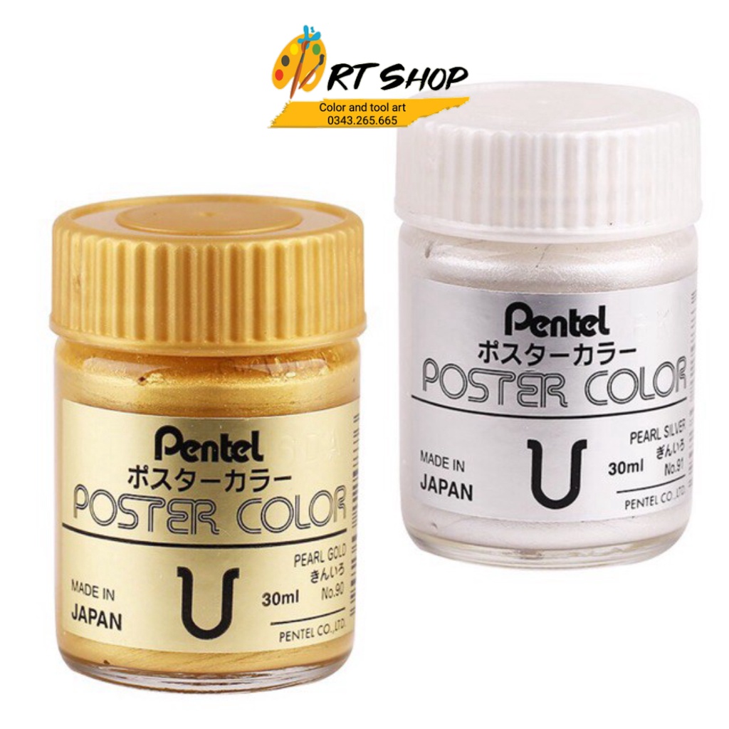 Màu Poster Color Pentel Bán Lẻ Hũ 30ml